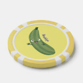 Cute zucchini happy cartoon illustratie poker chips (Enkel)