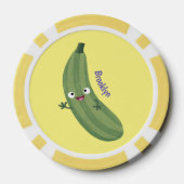 Cute zucchini happy cartoon illustratie poker chips (Achterkant)
