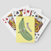 Cute zucchini happy cartoon illustratie pokerkaarten (Achterkant)