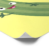 Cute zucchini happy cartoon illustratie poster (Hoek)