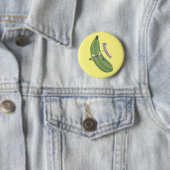 Cute zucchini happy cartoon illustratie ronde button 5,7 cm (In situ)