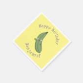Cute zucchini happy cartoon illustratie servet (Hoek)
