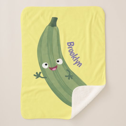 Cute zucchini happy cartoon illustratie sherpa deken (Voorkant)