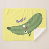 Cute zucchini happy cartoon illustratie sherpa deken (Voorkant (horizontaal))