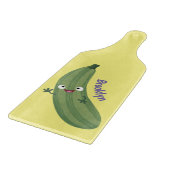 Cute zucchini happy cartoon illustratie snijplank (Hoek)