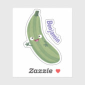 Cute zucchini happy cartoon illustratie sticker (Vel)