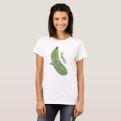 Cute zucchini happy cartoon illustratie t-shirt (Voorkant volledig)