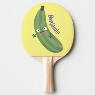 Cute zucchini happy cartoon illustratie tafeltennisbatje