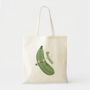 Cute zucchini happy cartoon illustratie tote bag