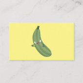 Cute zucchini happy cartoon illustratie visitekaartje (Achterkant)