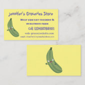 Cute zucchini happy cartoon illustratie visitekaartje (Voorkant / Achterkant)