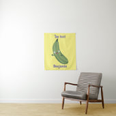 Cute zucchini happy cartoon illustratie wandkleed (In situ)