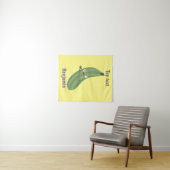 Cute zucchini happy cartoon illustratie wandkleed (In Situ (horizontaal))