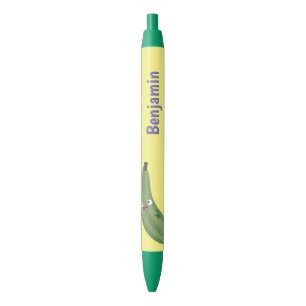 Cute zucchini happy cartoon illustratie zwarte inkt pen