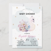 Cute Zwanenbloem Wolken Baby Shower Kaart (Voorkant)