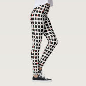 CUTE Zwart Wit Rood Patroon Chic Leggings (Rechts)