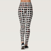 CUTE Zwart Wit Rood Patroon Chic Leggings (Achterkant)