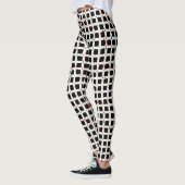 CUTE Zwart Wit Rood Patroon Chic Leggings (Links)