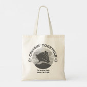 Cute Zwarte en Witte Cruise PERSONALIZEERBARE Bood Tote Bag (Achterkant)