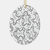 Cute Zwarte en Witte Kerst Gingerbreads Keramisch Ornament (Rechts)
