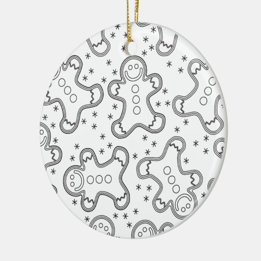 Cute Zwarte en Witte Kerst Gingerbreads Keramisch Ornament (Links)