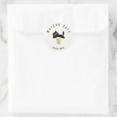 Cute Zwarte Kat Matcha Sticker | Matcha Caty | (Tas)