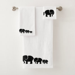 Cute Zwarte Olifant Badhanddoekenset Bad Handdoek