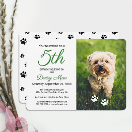 Cute Zwarte Pootafdrukken Huisdier Verjaardagsfees Kaart