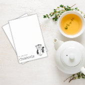 Cute zwarte witte cartoon kattennaam post-it® notes