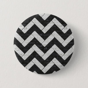 Cute zwarte witte marmeren strepen ronde button 5,7 cm