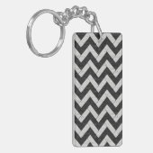 Cute zwarte witte marmeren strepen sleutelhanger (Voorkant Links)