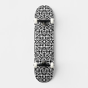 Cute zwarte witte naadloze geometrische lijnen persoonlijk skateboard