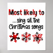 Cutecomfy Most Likely To Sing All The Christmas So Poster (Voorkant)