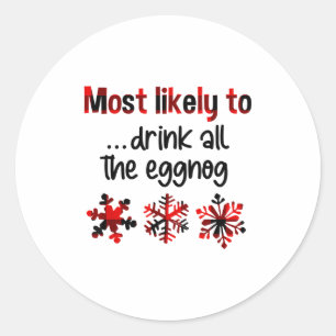 Cutecomfy Waarschijnlijk Alle Eierpunch Te Drinken Ronde Sticker
