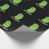 Cutecumber Funny Cucumber Pun Dark BG Cadeaupapier (Hoek)