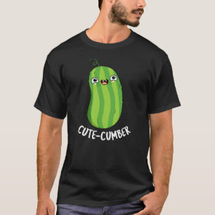 Cutecumber Funny Cucumber Pun Dark BG T-shirt