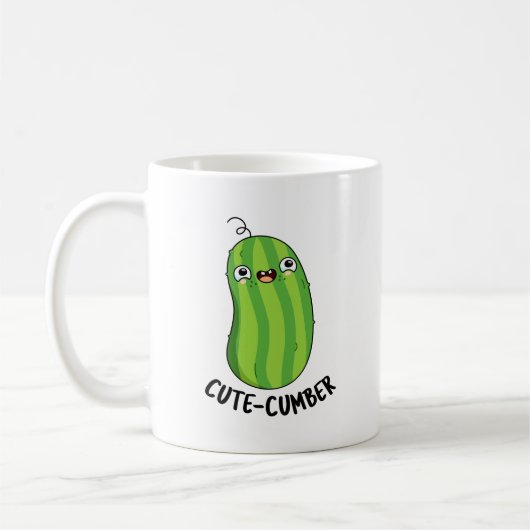 Cutecumber Funny Cucumber Pun Koffiemok (Links)