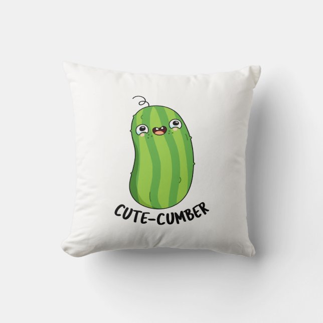 Cutecumber Funny Cucumber Pun Kussen (Voorkant)