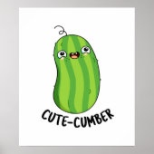 Cutecumber Funny Cucumber Pun Poster (Voorkant)