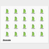 Cutecumber Funny Cucumber Pun Ronde Sticker (Vel)