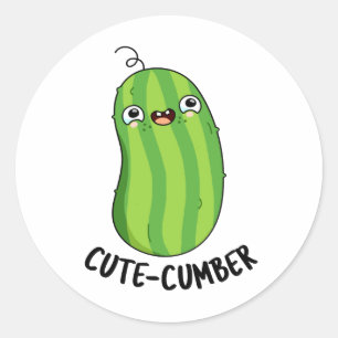 Cutecumber Funny Cucumber Pun Ronde Sticker