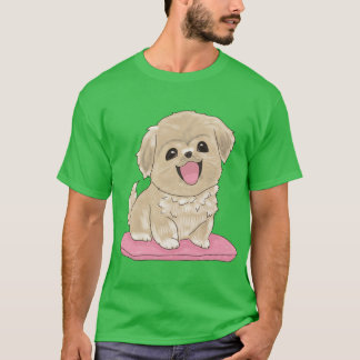 Cuteibetan Spaniel dog on pillow boy T-shirt