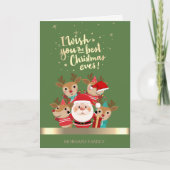 CuteKerstdeer, Santa Claus Company Holiday Feestdagen Kaart (Voorkant)