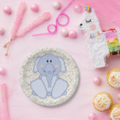 Cutelyn Baby Blue Elephant Papieren Bordje (Feest)