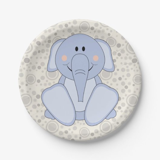 Cutelyn Baby Blue Elephant Papieren Bordje (Voorkant)