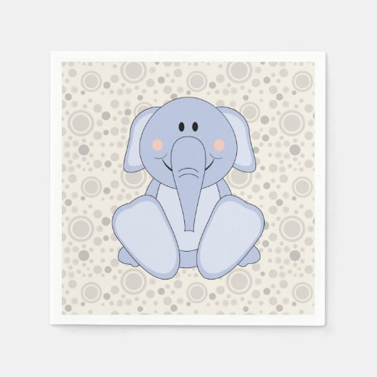 Cutelyn Baby Blue Elephant Servetten (Voorkant)