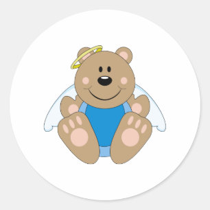 Cutelyn Baby Jongen Engel Beer Ronde Sticker