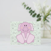 Cutelyn Baby Pink Elephant Briefkaart (Staand voorkant)