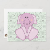 Cutelyn Baby Pink Elephant Briefkaart (Voorkant / Achterkant)