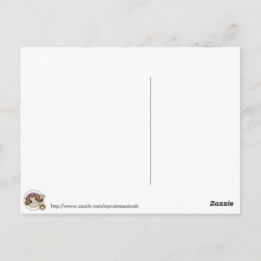 Cutelyn Baby Pink Elephant Briefkaart (Achterkant)